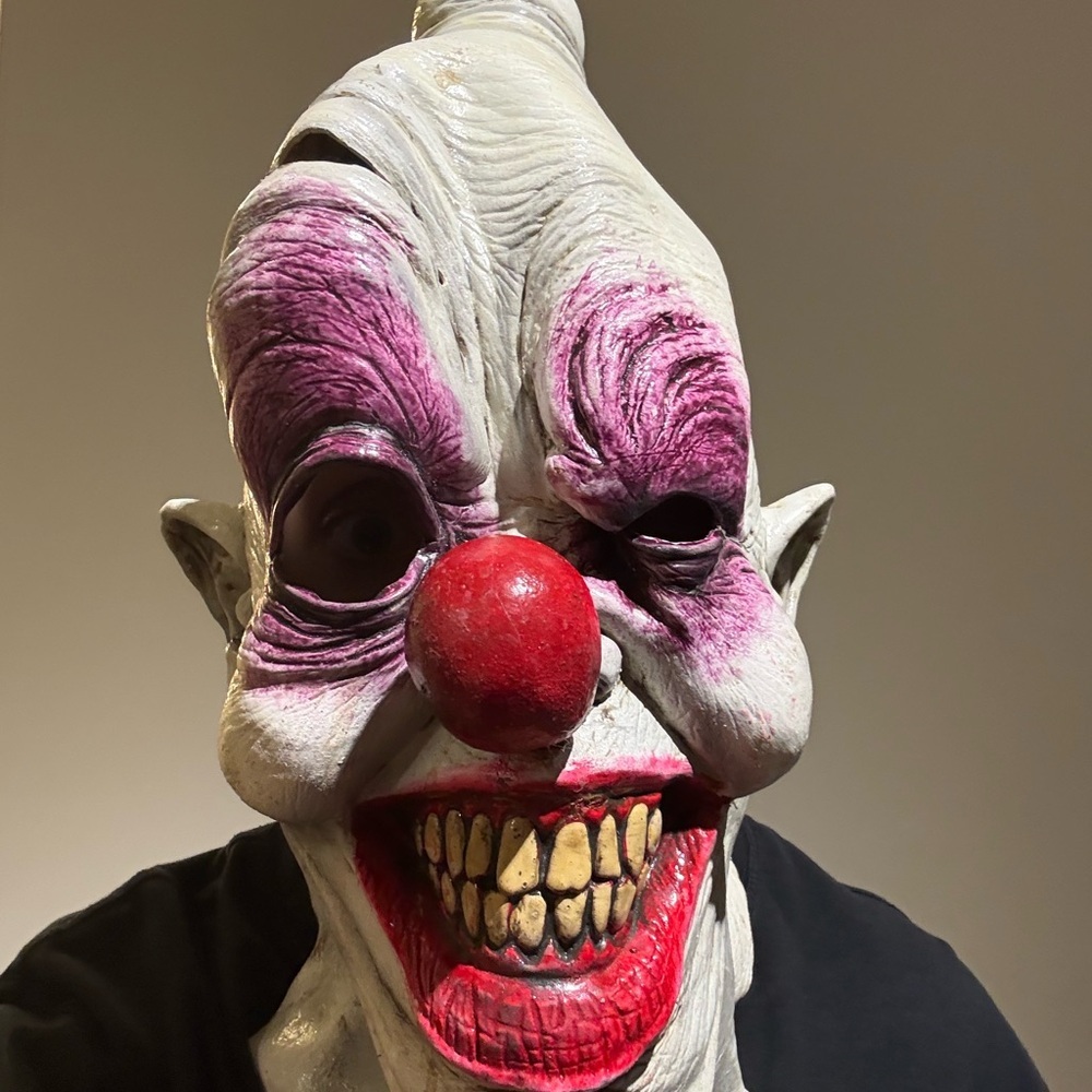 Creepy Clown Mask with Red Nose
